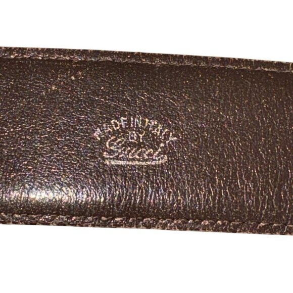 Gucci Leather Belt Double G Buckle Women’s size 80 US 26/4 Italy Vintage - Picture 8 of 13